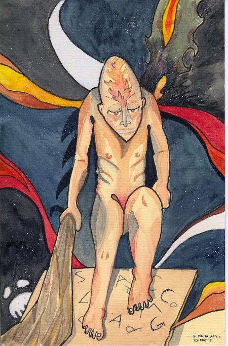 'The Renunciation' (watercolor on laid paper)